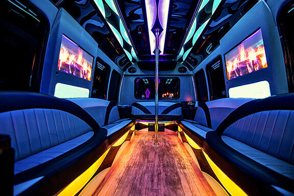 Prom party bus interior
